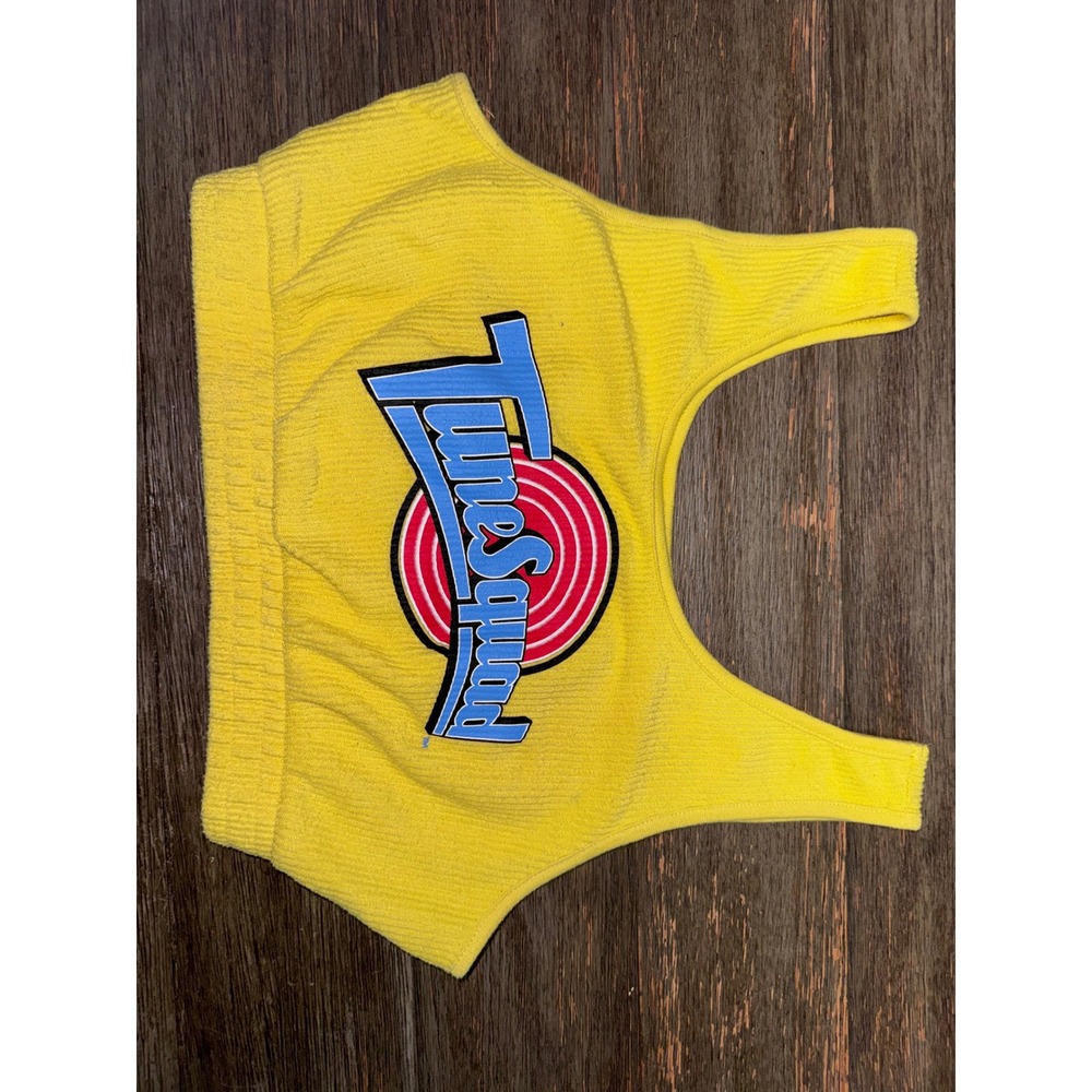 Space Jam A New Legacy Tune Squad Yellow Ribbed Crop Top Tank Medium